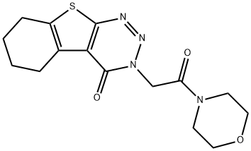 3-[2-(4-morpholinyl)-2-oxoethyl]-5,6,7,8-tetrahydro[1]benzothieno[2,3-d][1,2,3]triazin-4(3H)-one Struktur