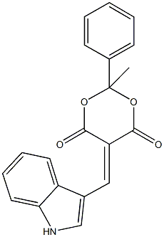 5-(1H-indol-3-ylmethylene)-2-methyl-2-phenyl-1,3-dioxane-4,6-dione Struktur