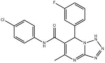 N-(4-chlorophenyl)-7-(3-fluorophenyl)-5-methyl-4,7-dihydrotetraazolo[1,5-a]pyrimidine-6-carboxamide Struktur