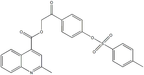 2-(4-{[(4-methylphenyl)sulfonyl]oxy}phenyl)-2-oxoethyl 2-methyl-4-quinolinecarboxylate Struktur