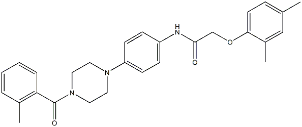 2-(2,4-dimethylphenoxy)-N-{4-[4-(2-methylbenzoyl)-1-piperazinyl]phenyl}acetamide Struktur