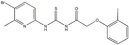 N-(5-bromo-6-methyl-2-pyridinyl)-N'-[(2-methylphenoxy)acetyl]thiourea Struktur