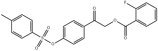 2-(4-{[(4-methylphenyl)sulfonyl]oxy}phenyl)-2-oxoethyl 2-fluorobenzoate Struktur