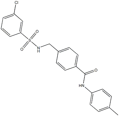 4-({[(3-chlorophenyl)sulfonyl]amino}methyl)-N-(4-methylphenyl)benzamide Struktur