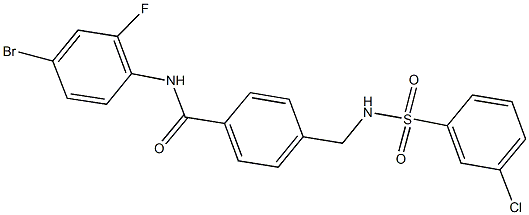 N-(4-bromo-2-fluorophenyl)-4-({[(3-chlorophenyl)sulfonyl]amino}methyl)benzamide Struktur