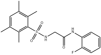 N-(2-fluorophenyl)-2-{[(2,3,5,6-tetramethylphenyl)sulfonyl]amino}acetamide Struktur