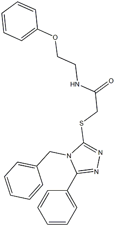 2-[(4-benzyl-5-phenyl-4H-1,2,4-triazol-3-yl)sulfanyl]-N-(2-phenoxyethyl)acetamide Struktur