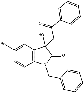 1-benzyl-5-bromo-3-hydroxy-3-(2-oxo-2-phenylethyl)-1,3-dihydro-2H-indol-2-one Struktur