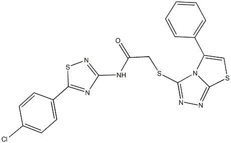 N-[5-(4-chlorophenyl)-1,2,4-thiadiazol-3-yl]-2-[(5-phenyl[1,3]thiazolo[2,3-c][1,2,4]triazol-3-yl)sulfanyl]acetamide Struktur