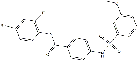 N-(4-bromo-2-fluorophenyl)-4-{[(3-methoxyphenyl)sulfonyl]amino}benzamide Struktur