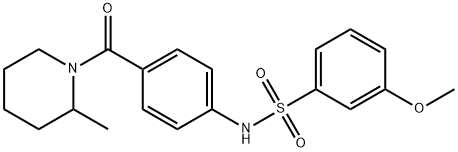 3-methoxy-N-{4-[(2-methyl-1-piperidinyl)carbonyl]phenyl}benzenesulfonamide Struktur