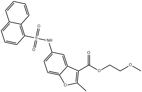 2-methoxyethyl 2-methyl-5-[(1-naphthylsulfonyl)amino]-1-benzofuran-3-carboxylate Struktur