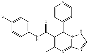 N-(4-chlorophenyl)-5-methyl-7-(4-pyridinyl)-4,7-dihydro[1,2,4]triazolo[1,5-a]pyrimidine-6-carboxamide Struktur