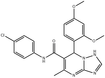 N-(4-chlorophenyl)-7-(2,4-dimethoxyphenyl)-5-methyl-4,7-dihydro[1,2,4]triazolo[1,5-a]pyrimidine-6-carboxamide Struktur