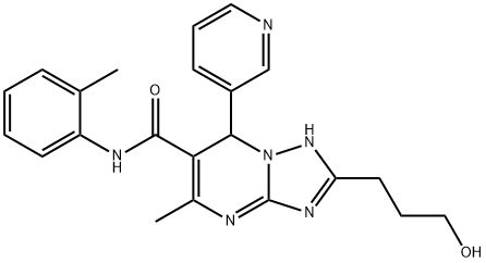 2-(3-hydroxypropyl)-5-methyl-N-(2-methylphenyl)-7-(3-pyridinyl)-4,7-dihydro[1,2,4]triazolo[1,5-a]pyrimidine-6-carboxamide Struktur