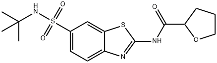 N-{6-[(tert-butylamino)sulfonyl]-1,3-benzothiazol-2-yl}tetrahydro-2-furancarboxamide Struktur