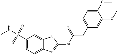 2-(3,4-dimethoxyphenyl)-N-{6-[(methylamino)sulfonyl]-1,3-benzothiazol-2-yl}acetamide Struktur