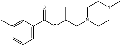 1-methyl-2-(4-methyl-1-piperazinyl)ethyl 3-methylbenzoate Struktur