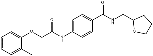 4-{[(2-methylphenoxy)acetyl]amino}-N-(tetrahydro-2-furanylmethyl)benzamide Struktur