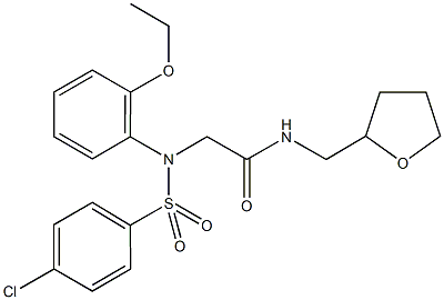 2-{[(4-chlorophenyl)sulfonyl]-2-ethoxyanilino}-N-(tetrahydro-2-furanylmethyl)acetamide Struktur