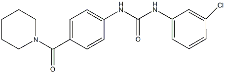 N-(3-chlorophenyl)-N'-[4-(1-piperidinylcarbonyl)phenyl]urea Struktur