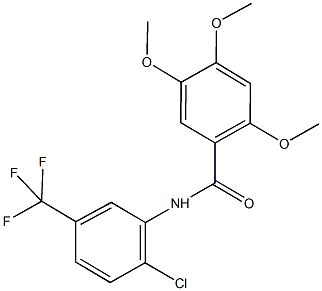 N-[2-chloro-5-(trifluoromethyl)phenyl]-2,4,5-trimethoxybenzamide Struktur