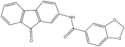 N-(9-oxo-9H-fluoren-2-yl)-1,3-benzodioxole-5-carboxamide Struktur