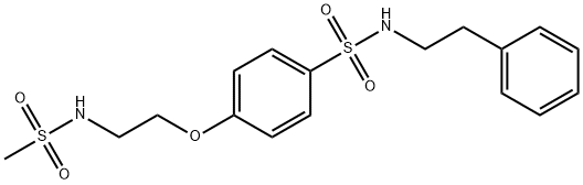 4-{2-[(methylsulfonyl)amino]ethoxy}-N-(2-phenylethyl)benzenesulfonamide Struktur