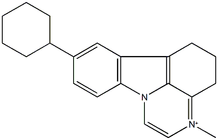 8-cyclohexyl-3-methyl-5,6-dihydro-4H-pyrazino[3,2,1-jk]carbazol-3-ium Struktur