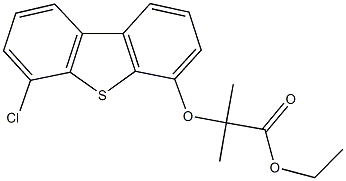 ethyl 2-[(6-chlorodibenzo[b,d]thien-4-yl)oxy]-2-methylpropanoate Struktur