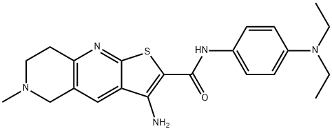 3-amino-N-[4-(diethylamino)phenyl]-6-methyl-5,6,7,8-tetrahydrothieno[2,3-b][1,6]naphthyridine-2-carboxamide Struktur