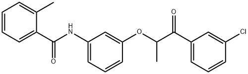 N-{3-[2-(3-chlorophenyl)-1-methyl-2-oxoethoxy]phenyl}-2-methylbenzamide Struktur