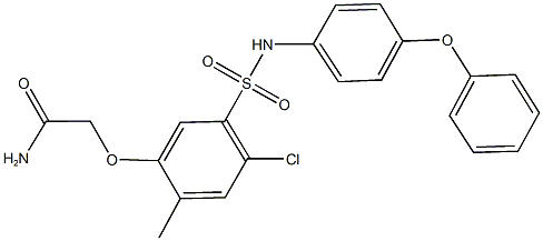 2-{4-chloro-2-methyl-5-[(4-phenoxyanilino)sulfonyl]phenoxy}acetamide Struktur