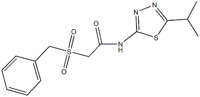 2-(benzylsulfonyl)-N-(5-isopropyl-1,3,4-thiadiazol-2-yl)acetamide Struktur