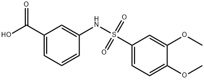 3-{[(3,4-dimethoxyphenyl)sulfonyl]amino}benzoic acid Struktur