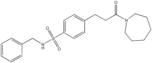 4-[3-(1-azepanyl)-3-oxopropyl]-N-benzylbenzenesulfonamide Struktur