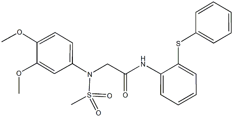 2-[3,4-dimethoxy(methylsulfonyl)anilino]-N-[2-(phenylsulfanyl)phenyl]acetamide Struktur