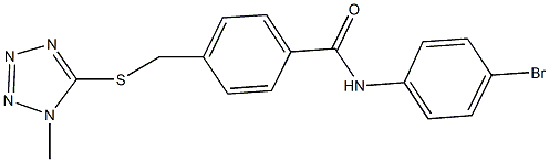 N-(4-bromophenyl)-4-{[(1-methyl-1H-tetraazol-5-yl)sulfanyl]methyl}benzamide Struktur