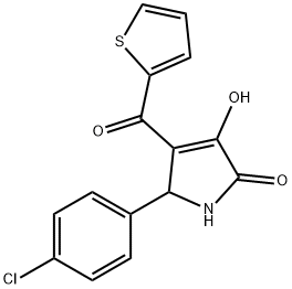 5-(4-chlorophenyl)-3-hydroxy-4-(2-thienylcarbonyl)-1,5-dihydro-2H-pyrrol-2-one Struktur