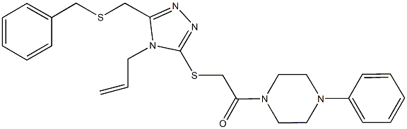 1-[({4-allyl-5-[(benzylsulfanyl)methyl]-4H-1,2,4-triazol-3-yl}sulfanyl)acetyl]-4-phenylpiperazine Struktur