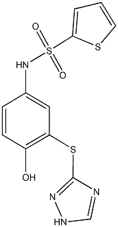 N-[4-hydroxy-3-(1H-1,2,4-triazol-3-ylsulfanyl)phenyl]-2-thiophenesulfonamide Struktur