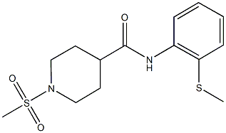 1-(methylsulfonyl)-N-[2-(methylthio)phenyl]-4-piperidinecarboxamide Struktur