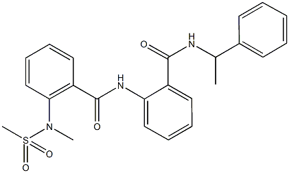 2-[methyl(methylsulfonyl)amino]-N-(2-{[(1-phenylethyl)amino]carbonyl}phenyl)benzamide Struktur