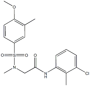 N-(3-chloro-2-methylphenyl)-2-[[(4-methoxy-3-methylphenyl)sulfonyl](methyl)amino]acetamide Struktur