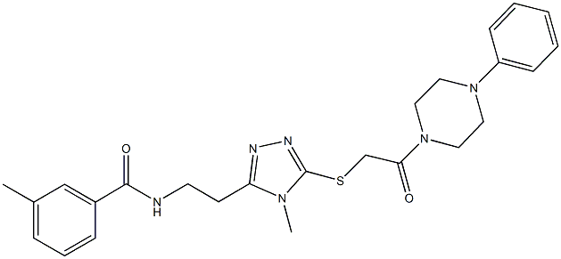 3-methyl-N-[2-(4-methyl-5-{[2-oxo-2-(4-phenyl-1-piperazinyl)ethyl]sulfanyl}-4H-1,2,4-triazol-3-yl)ethyl]benzamide Struktur