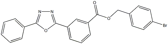 4-bromobenzyl 3-(5-phenyl-1,3,4-oxadiazol-2-yl)benzoate Struktur