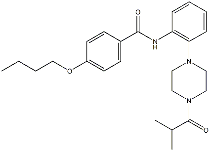 4-butoxy-N-[2-(4-isobutyryl-1-piperazinyl)phenyl]benzamide Struktur