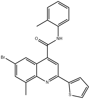 6-bromo-8-methyl-N-(2-methylphenyl)-2-(2-thienyl)-4-quinolinecarboxamide Struktur