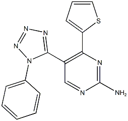 5-(1-phenyl-1H-tetraazol-5-yl)-4-thien-2-ylpyrimidin-2-amine Struktur