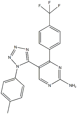 5-[1-(4-methylphenyl)-1H-tetraazol-5-yl]-4-[4-(trifluoromethyl)phenyl]-2-pyrimidinylamine Struktur